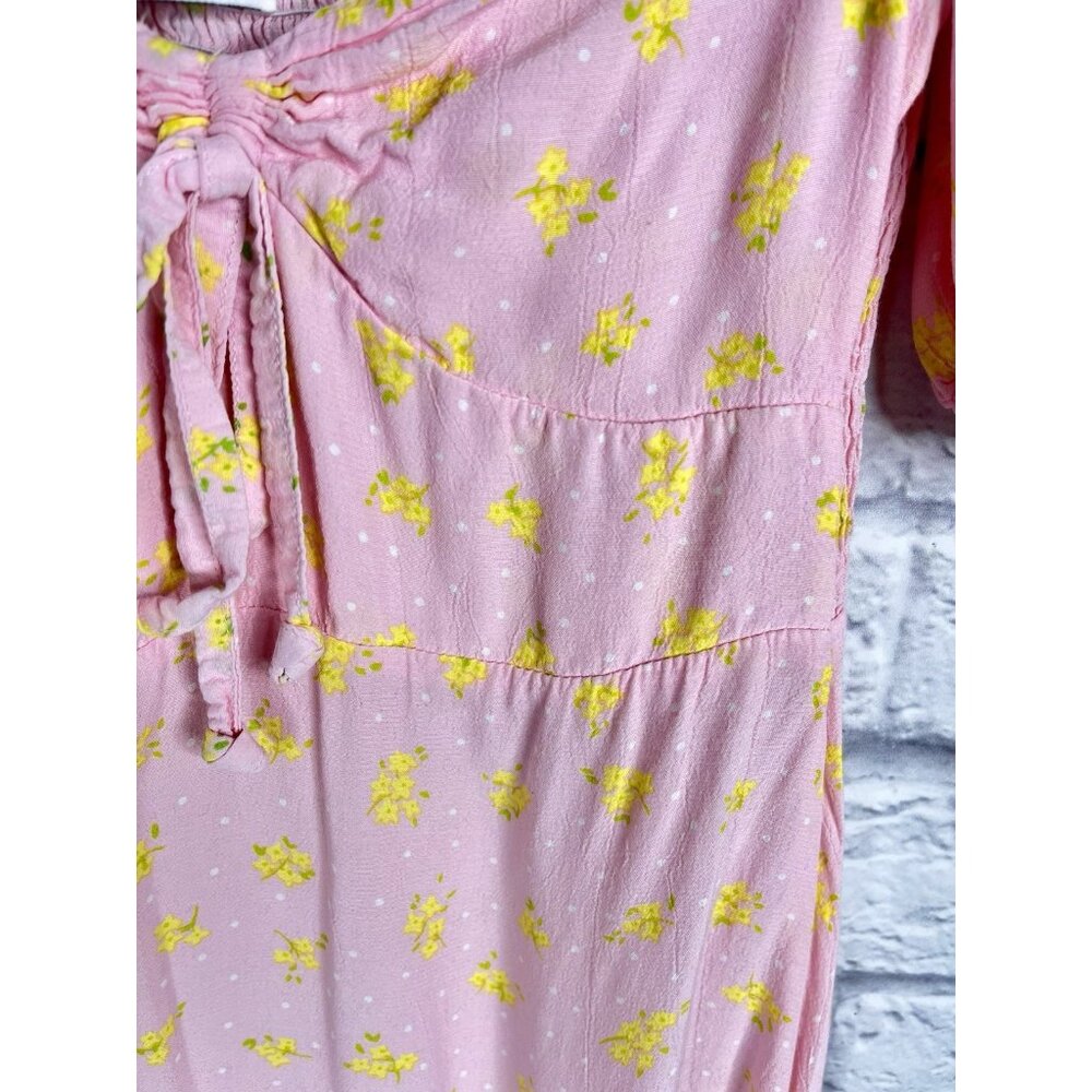 FAITHFULL THE BRAND Women's Pink Floral Luda Square Neck Dress US 2 - Picture 4 of 6